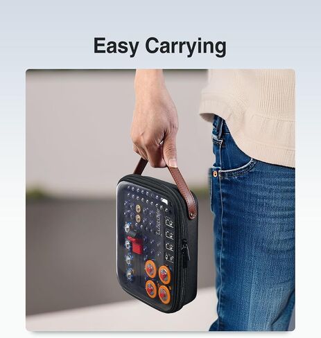 Battery Organizer Storage Case with Tester, Clear Battery Storage Organizer | Hard Batteries Holder, Portable Batteries Case Organizers, Drawer Daddy (Batteries No Included) in Saudi Arabia