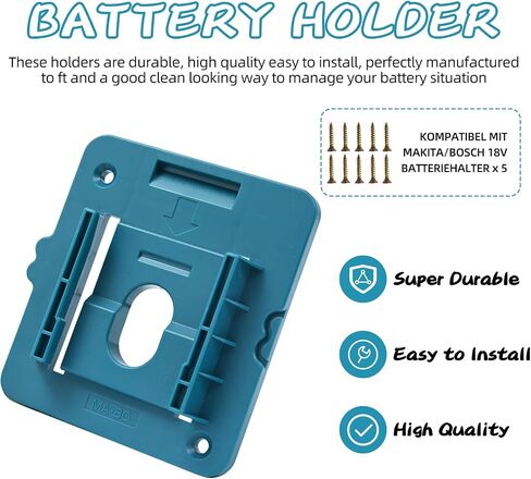 حامل حامل البطارية لـ Makita 18V Mounts Mounts حامل Dock ملاءمة لـ BL1860 BL1850 BL1840 BL1830 (5 عبوة) in Saudi Arabia