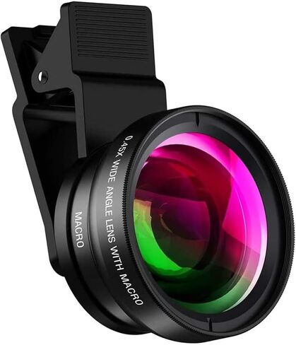 APEXEL 10-20X Macro Lens for iPhone & Android Phones | HD Photography Lens Kit with Universal Clip & 45-Mode Fill Light | Capture Still Life Close-Ups, Insects, Plants, Jewelry, Food & Small Objects in Kuwait