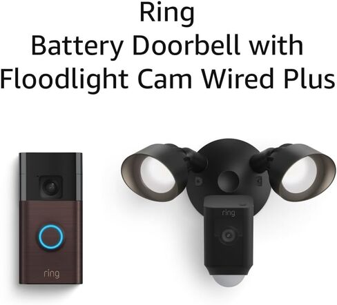 Ring Battery Doorbell with Ring Floodlight Cam Wired Plus (White) in Saudi Arabia