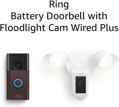 Ring Battery Doorbell with Ring Floodlight Cam Wired Plus (White) in Saudi Arabia
