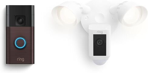 Ring Battery Doorbell with Ring Floodlight Cam Wired Plus (White) in Saudi Arabia