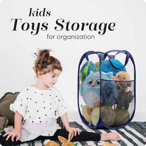 Handy Laundry Collapsible Mesh Pop Up Hamper with Wide Opening and Side Pocket – Breathable, Sturdy, Foldable, and Space-Saving Design for Clothes and Storage. (Monkey) in Saudi Arabia