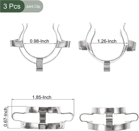 YOKIVE 3 Pcs Joint Clip, Smooth and Tough Surface | Gripping Tightly, Great for Office, Daily Use, Scientific Labs (Silver,1.02 x 0.51-Inch) in Saudi Arabia