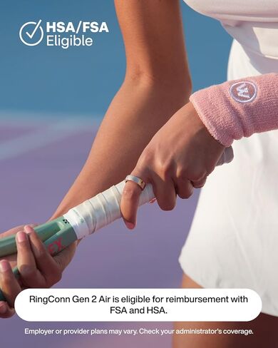 Ringconn Gen 2 Air ، خاتم ذكي للغاية من AI ، وعمر البطارية لمدة 10 أيام ، واللياقة/النوم/الإجهاد/الموارد البشرية للنساء والرجال ، لا توجد رسوم تطبيق للميزات القياسية ، iOS و Android متوافقة in Kuwait