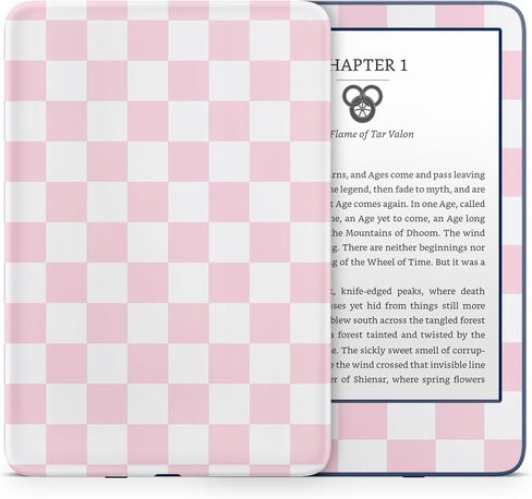 تصميم شطرنج شطرنج على شكل Kindle Colorsoft Skin 2024 ، غلاف الفينيل المتقلب الحد الأدنى ، ملصق ملصق 3M Premium 3M للتغطية السطحية الكاملة (الوردي والوردي الفاتح ، Colorsoft (12th Gen ، 2024)) in Kuwait