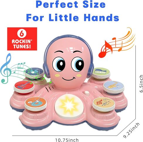 ألعاب Contixo Baby Musical - ألعاب التعلم KD3 للأطفال الصغار ، ألعاب Octopus للأطفال ، لعبة تعليمية موسيقية ما قبل المدرسة للطفل ، ألعاب Drum for Toddlers ، Blue in Kuwait
