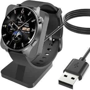 Compatible with TOZO S5 Smart Watch Charger Dock, Lamshaw Charging Stand Desk Holder Charging Dock Station Compatible with TOZO S5, S4, S3 Smart Watch (Black)