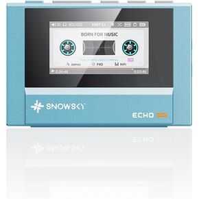 SnowSky/FiiO Echo MINI HiFi Bluetooth MP3 Player, 15Hours Playback, Independent Volume Control with 3.5mm/4.4mm Headphones Outputs (Sky Blue)