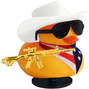Crown Rubber Ducks with Sunglasses Necklace, Jeep Ducks for Ducking Car Dashboard Decoration Disco Party Favors for Kid Adult Birthday Surprise Gifts Idea