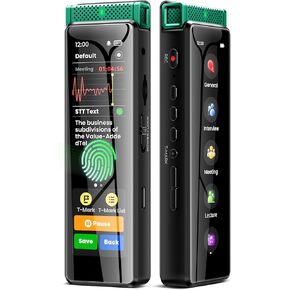 136GB Digital Voice Recorder with Playback, Innioasis R1 Full Touchscreen Voice Recorder with AI Intelligent Transcription and Bluetooth, Voice Activated Sound Audio Recorder Device with Mic (Black)