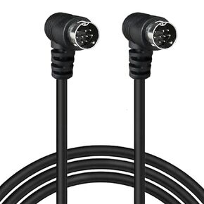 Right Angle S-Video Mini DIN 9-Pin Male to Male Audio/Video Cable, Double 90-Degree, for TV, Receiver, Monitor, Projector (3 Meter)