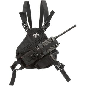 RP-1 Scout Radio Chest Harness for 2 Way Radio & Electronics | Search and Rescue, Ski Patrol, Emergency Response - Black