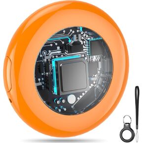 Air Tag (Orange) 4-Pack, Bluetooth Tracker Work with Apple Find My (iOS Only), Key Finder and Item Locator Smart Tag with Protective Case/Key Ring/Lanyard, Tracker Tag for Keys/Luggage/Wallet, etc.