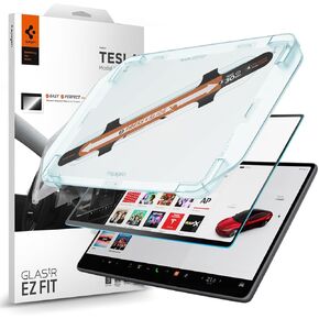 Spigen Tempered Glass Screen Protector [GlasTR EZ FIT] designed for Tesla Model 3(2024/2025), New Model Y (Juniper) 15.4" Dashboard Touchscreen - Matte/Anti Glare/Anti Finger Print