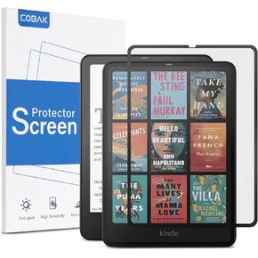 CoBak 2 Pack Tempered Glass Screen Protector for 7" Kindle Paperwhite 12th Gen 2024 & Kindle Colorsoft Signature Edition, Kobo Aura 2 - Fingerprint Resistant, Anti-Bubble - 9H Hardness Film