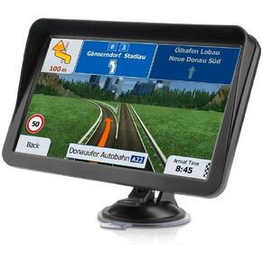 GPS Navigator for Car Truck RV, 9 inch Touch Screen Latest 2025 Map, Real Voice Spoken Turn-by-Turn Direction Reminding Navigation System for Cars, Vehicle GPS with Speed and Red Light Warning (Black)