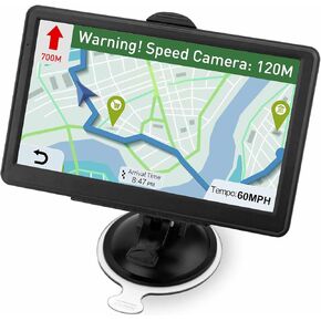 GPS Navigator for Car Truck RV - Navigation System, 2025 America/Canada/MX Maps Free Lifetime Update, Voice Guidance, Speed and Red Light Warning, 7 Inch Touchscreen Vehicle GPS para carros Trucker