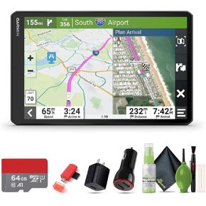 Garmin RV 1095 GPS RV Navigator 10"Extra-Large, Easy-to-Read Custom Routing, High-Resolution Birdseye Satellite Imagery, Directory of Parks and Services, Landscape/Portrait View Display Bundle