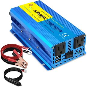 LVYUAN 1000 Watt Inverter Pure Sine Wave Inverter 24V to 110V DC to AC with U.S. Outlet, USB Charger Ports, Car Power Inverter for Vehicles, RV, Outdoor, Home