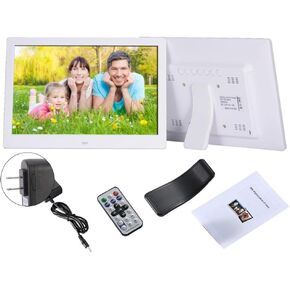 12 Inch Digital Photo Frame, Electronic Smart Picture Video Player FHD IPS Display, Remote Control, Support USB and SD, Built in Dual Speakers, Play Music and Videos (Black)
