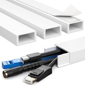 Yecaye TV Cord Hider, 47In Cord Cover, Large Cable Hider, Wire Covers for 4 Cords, Cable Raceway Wire Hider, Wire Hiders for TV on Wall, Cable Cover Cord Concealer, 3×L15.7in W1.18in H0.6in, White
