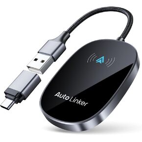 محول Android Auto Wireless للسيارات مع دعم SED Auto Auto Super Selectip المدمج NFC Fast Connection Sluct Slute Slute و Play Wireless Android Auto Car Adapter Dongle (Black)
