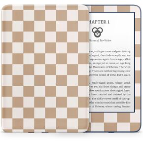 Tacky Design Chessboard Skin for Kindle Colorsoft Skin 2024, Minimalist Checkered Vinyl Wrap, Premium 3M Decal Sticker for Full Surface Coverage (Light Pink & Baby Pink, ColorSoft (12th Gen, 2024))