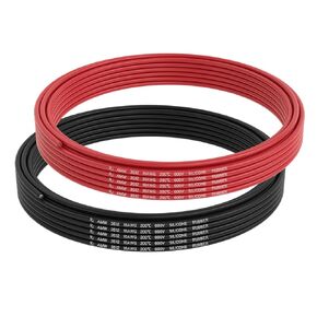 FIRMERST 16 Gauge Flexible Silicone Wire 25FT Red and 25FT Black Stranded Tinner Copper Conductor