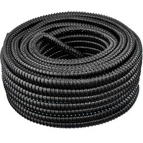 (2" dia x 100 ft, Black) HydroMaxx® Flexible Corrugated PVC Split Tubing and Convoluted Wire Loom - UV Stabilized - Rated for Outdoor Use