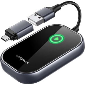 Luckymore Wireless Carplay Adapter, Converts Wired to Wireless Carplay Dongle for Wireless Control Plug & Play Carplay Fit for Cars from 2017 & for Apple iPhone iOS 10+