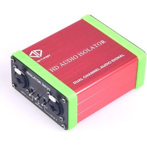 Professional Dual-Channel Audio Isolation Transformer Ground Loop Isolator XLR/1/4" TRS, TS, 6.35mm – Remove Hum, Buzz & Ground Loop Noise for PA, HiFi, Mixers & Sound Systems