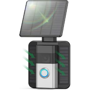 QIBOX Solar Charger Compatible with All-New Ring Battery Doorbell (1st Generation - 2024 Release), Waterproof Continuously Solar Panel, Adjustable Panel