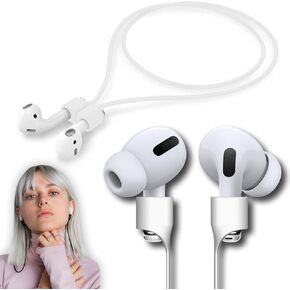 Ultra Magnetic Airpod Pro Strap Strap Anti-Lost Cord Sports Lanyard متوافق مع AirPods 3rd 2nd Generation Pro 3 2 1 (أبيض)