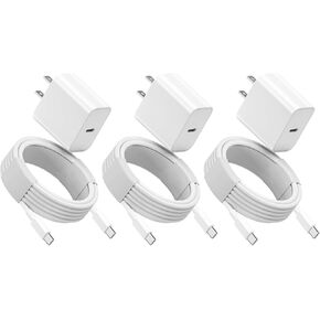 USB C Fast Charger for iPad Pro, 3 Pack 20W USB-C Fast Charging Block with 10 Feet USB C to USB C Cable Compatible with iPad Pro 13(M4)12.9/11 inch 2024/2022/2021/2020,iPad 10th,Air 5/4th,Mini 6th