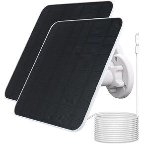 Solar Panel Charger Compatible with Eufycam 2C/2C Pro/E40/E20/2/2 Pro/E, 5V 5W Continuously Charging, 9.8ft Cable, Weatherproof (1Pack)