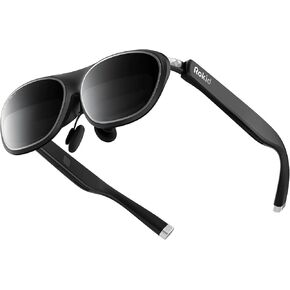 Rokid Max 2 AR Glasses Black, 215" Micro-OLED Display, 50° FOV, 600 Nits Brightness, Compatible with iphone 15&Android, Steam Deck, ROG, Ipad, Mac Immersive Wearable Display for Gaming & Entertainment