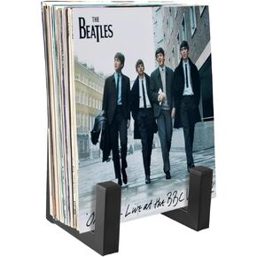 Picowe Vinyl Record Storage Holder, Black LP Display Rack Organizer, Metal Record Stand (1 Pack)