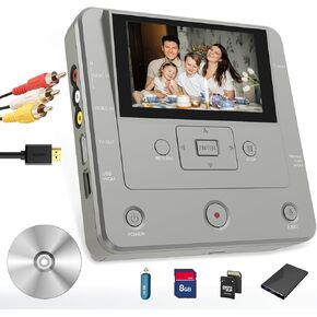VHS to DVD Recorder ، VHS to DVD Machine ، تحويل VHS ، VCR ، Camcorder إلى أقراص DVD ، USB ، بطاقة SD ، WIFI للهاتف الذكي إلى أقراص DVD ، USB ، SD ، HDD COPY ، WIFI App Media Recorder 【يأتي مع AV Cable & 10 DVD-R】