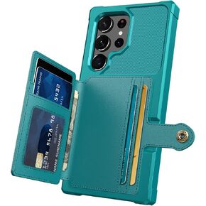 Case for Samsung Galaxy S22 Ultra 5G - Wallet Case with PU Leather Card Pockets Back Flip Cover for Samsung Galaxy S22 Ultra 5G (Rose Gold)