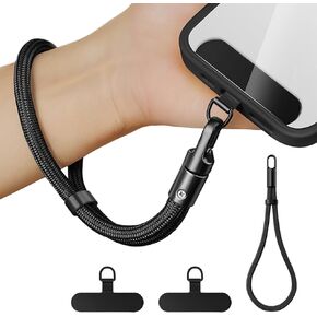 Universal Adjustable Phone Wrist Strap With 2 Metal Phone Tether Tabs，Wristlet & Hand Cell Phone Lanyard for Women and Men