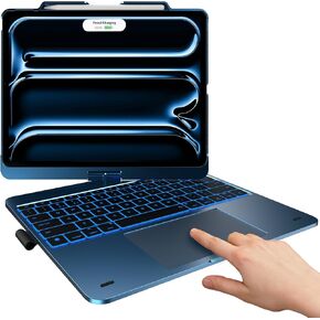 typecase Touch Case with Keyboard for iPad Pro 13-inch(M4, 2024), iPad Air 13-inch(M3, 2025/M2, 2024) & iPad Pro 12.9(6th/5th/4th/3rd Gen), Trackpad, 360° Rotatable, 11-Colors Backlit, Space Black