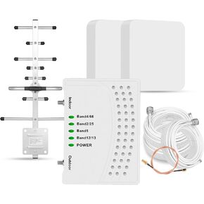 Cell Phone Booster for Home & Muti-Room, Up to 7000Sq. Ft,Cell Phone Signal Booster for Rural Area with 2 Indoor Panel Antennas,Boosts 5G 4G LTE for All U.S. Carriers, FCC Approved