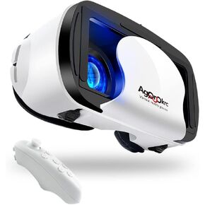سماعات الرأس VR مع وحدة التحكم القابلة للتعديل 3D VR نظارات الواقع الافتراضي HD Blu-ray الدعم محمي العين 5 ~ 7 بوصة للهاتف/Android