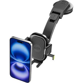Bracketron OneClick Dashboard Cell Phone Holder for Your Car,Universal Car Phone Mount with Suction Cup,360 Rotation Dash Mount Cell Phone Holder for iPhone, Samsung, Google, Huawei,other Smartphones.