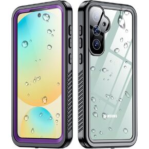 SPIDERCASE Designed for Samsung Galaxy S24 FE Case Waterproof,Built-in [ Screen + Camera Lens Protector][IP68 Underwater] Full Protection Heavy Duty Shockproof Anti-Scratched Phone Case,Purple