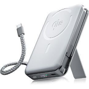 for Magsafe Battery Pack: [Qi2 Certified] Wireless 10000mAh PD 30/35W Portable Charger for iPhone 16/15/14/13/12 Pro/Max Magnetic Power Bank with Biult-in USB-C Fast Charging Cable B