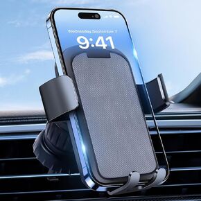 حامل هاتف السيارة يناسب iPhone 15/14/13 هواتف أخرى 4.7-6.7 '، أسود (مرآة)
