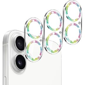 Camera Lens Protector for iPhone 16 and 16 Plus 3 Pack, Tempered Glass, Ultra HD, 9H Hardness, Anti-Scratch, Case Friendly, Easy to Install [No Affect on Night Shots]