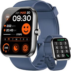 Smart Watch for Men Women ، Alexa Bleantness Fitness Tracker مع وظيفة المكالمات و 1.83 "شاشة تعمل باللمس عالية الدقة ، ومراقبة معدل ضربات القلب/النوم ، و 100 طريقة رياضية ، و IP68 مقاومة للماء ، و iOS Android متوافقة